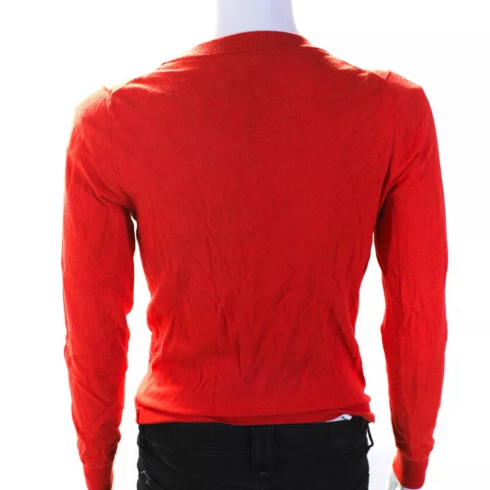 Shoshanna Womens Graphic Buttoned V-Neck Long Sleeve Cardigan Red Size 6 - Picture 3 of 5